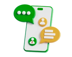 Phone screen showing follow-up messages between an investment advisor and a client with TTB logo